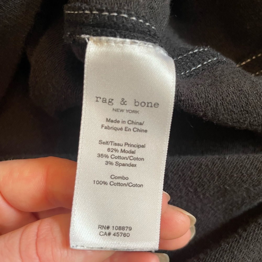 Rag & Bone Elevated Basic Black Contrast Stitch S… - image 4